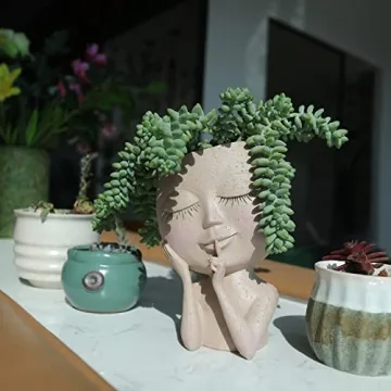 HUNTHAWK Unique Face Planter for Indoor Plants