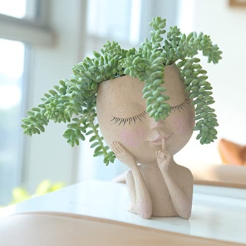 HUNTHAWK Unique Face Planter for Indoor Plants