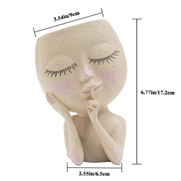 HUNTHAWK Unique Face Planter for Indoor Plants