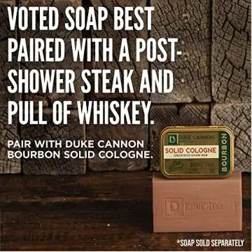 Duke Cannon Supply Co. Solid Cologne for Men Bourbon (Woodsy, Charred Oak Barrel Scent) - Concentrated Balm, Travel-Friendly Convenient Tin, 1.5 oz