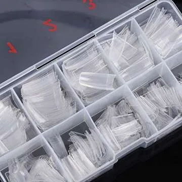 Feugole French Nail Tips 1000PCS Acrylic Flake Nails Half Cover