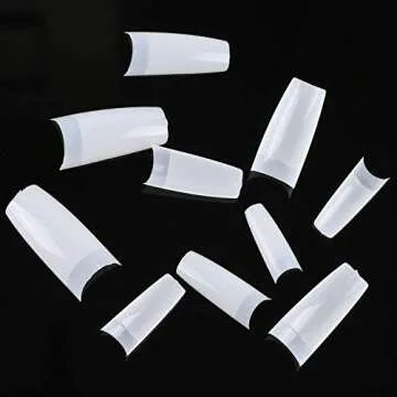 Feugole French Nail Tips 1000PCS Acrylic Flake Nails Half Cover