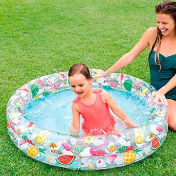 Intex Inflatable Stars Kiddie 2 Ring Circles Swimming Pool (48" X 10") [Assorted Styles]