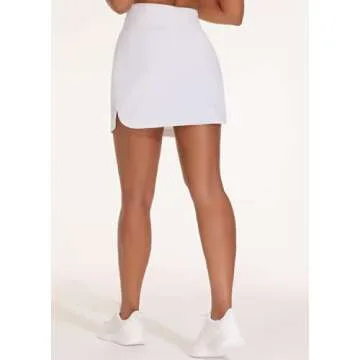 THE GYM PEOPLE Women's Golf Skort Tennis High Waist Lightweight Athletic Casual Skirts Built-in Shorts with 4 Pockets White