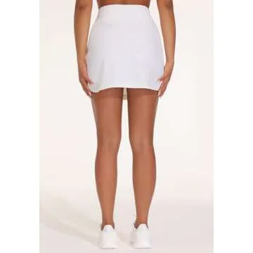 THE GYM PEOPLE Women's Golf Skort Tennis High Waist Lightweight Athletic Casual Skirts Built-in Shorts with 4 Pockets White