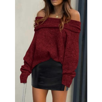 PRETTYGARDEN Women's Off-Shoulder Sweater - Stylish Comfort