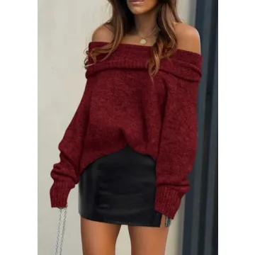 PRETTYGARDEN Women's Off-Shoulder Sweater - Stylish Comfort