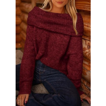 PRETTYGARDEN Women's Off-Shoulder Sweater - Stylish Comfort