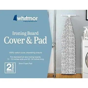 Whitmor Scorch Resistant Ironing Board Cover and Pad - Grey Swirl