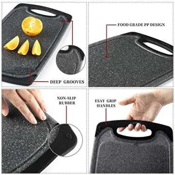 Durable Lccowot 3PCS Cutting Boards with Non-Slip Design