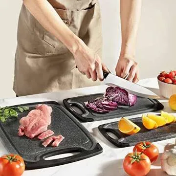 Durable Lccowot 3PCS Cutting Boards with Non-Slip Design