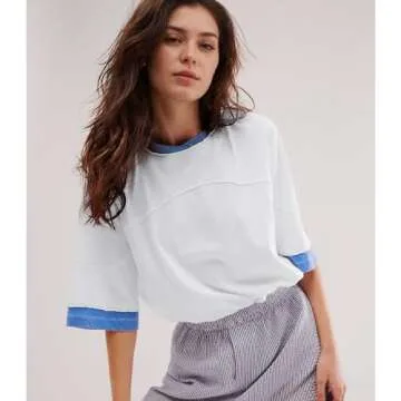 Songling Women’s Casual Loose Fit Summer Tee Shirt XL