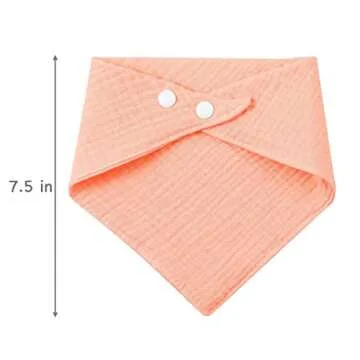 PandaEar 8 Pack Muslin Bibs for Baby Girls, 100% Cotton Baby Bandana Bibs Drool Bibs for Newborns Infant, Absorbent Burp Cloths Baby Bibs for Teething & Drooling