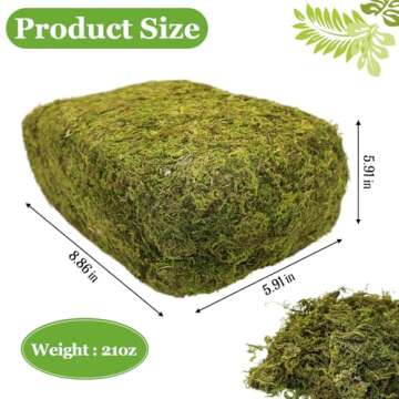 Riare 1.3LBS Artificial Fake Moss for Fake Plants Indoor- Premium Faux Craft Moss for Potted Plant, ...