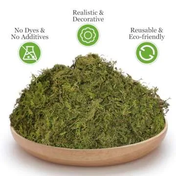Riare 1.3LBS Artificial Fake Moss for Fake Plants Indoor- Premium Faux Craft Moss for Potted Plant, Fresh Green Moss Forest Moss for Hamsters Micro-Landscape Terrariums Centerpieces Decor