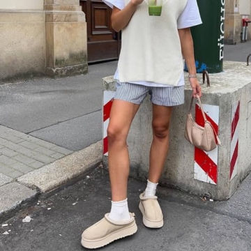 INPAKSA Women's Fleece Lined Platform Mini Boots