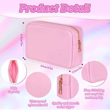 Sweetude 6 Pcs Nylon Makeup Bag Travel Nylon Pouch Zipper Nylon Cosmetic Bag for Purse Women Girls O...