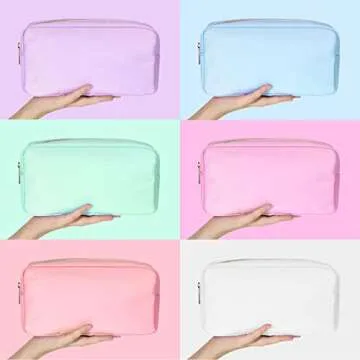 Sweetude 6 Pcs Colorful Nylon Makeup Bag Set