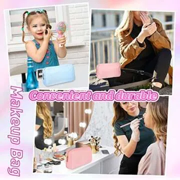 Sweetude 6 Pcs Colorful Nylon Makeup Bag Set