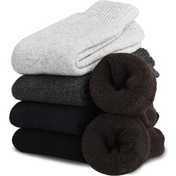 VoJoPi Thermal Winter Socks for Men - 5 Pairs Cozy Wool Socks