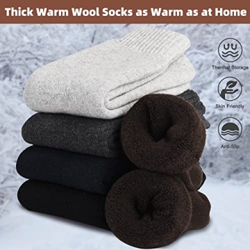 VoJoPi Mens Wool Socks - Thermal Winter Hiking Comfort