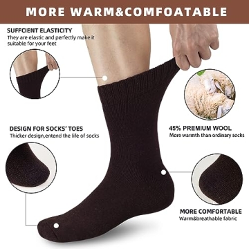 VoJoPi Mens Wool Socks - Thermal Winter Hiking Comfort