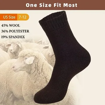 VoJoPi Mens Wool Socks - Thermal Winter Hiking Comfort