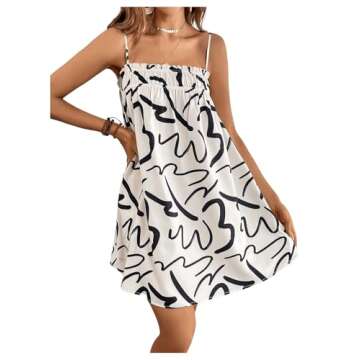 OYOANGLE Women's Stylish Spaghetti Straps Vacation Dress