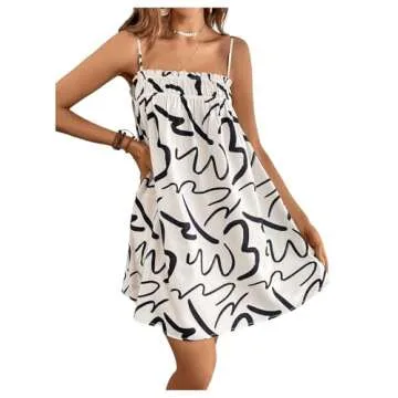 OYOANGLE Women's Stylish Spaghetti Straps Vacation Dress