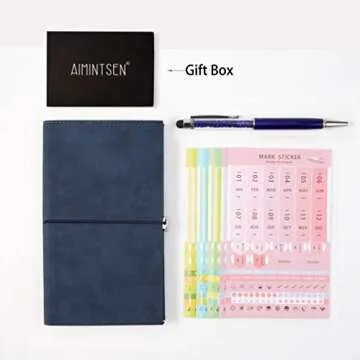 2019 Monthly Planner with Index Sticks Ballpoint Pen, Agenda Book to Achieve Your Goals Pocket Calendar 2019-2020 for Better Working Efficiency (Navy Blue)