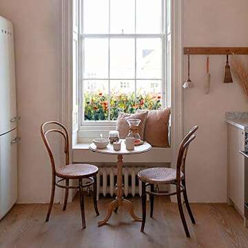 Flortlias Autumn Floral Window Decals, Transparent Stained Window Sticker, Non Adhesive Double-Sided Glass Door Covering Film for Home Decorative, Thistle