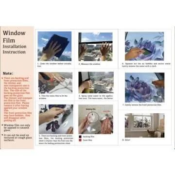 Flortlias Autumn Floral Window Decals, Transparent Stained Window Sticker, Non Adhesive Double-Sided Glass Door Covering Film for Home Decorative, Thistle