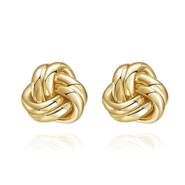 Anten Pink Gold Love Knot Stud Earrings for Women