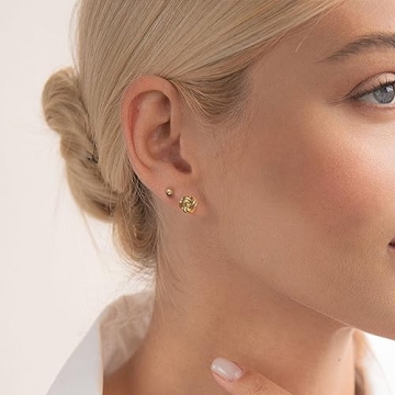 Anten Pink Gold Love Knot Stud Earrings for Women