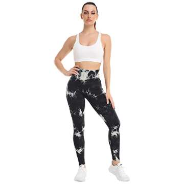CHRLEISURE 3 Piece Workout Leggings Sets for Women, Gym Scrunch Butt Butt Lifting Seamless Leggings (Black, DGray, Dye Black, M)