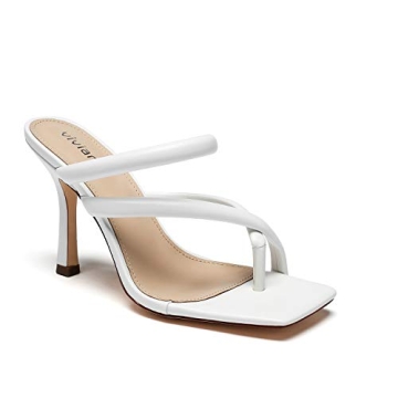 Vivianly Women's Thong Heels Sandals Stylish Summer Wedding Shoes