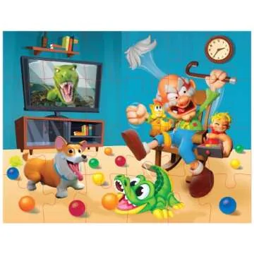 Goliath Grumpy Grandpa Game - Flip The Channel Before Grandpa Flips His Lid - Ages 4 and Up, 2-5 Players - Includes a 24-Piece Puzzle