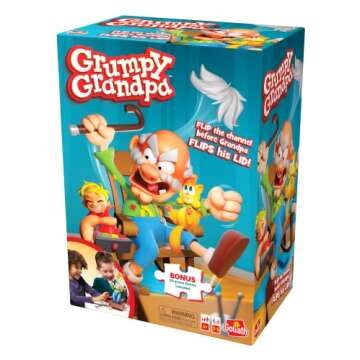 Goliath Grumpy Grandpa Game - Flip The Channel Before Grandpa Flips His Lid - Ages 4 and Up, 2-5 Players - Includes a 24-Piece Puzzle