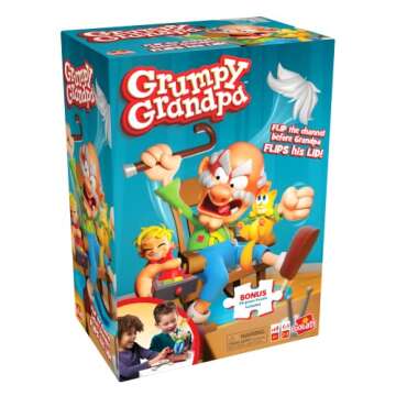 Goliath Grumpy Grandpa Game - Flip The Channel Before Grandpa Flips His Lid - Ages 4 and Up, 2-5 Players - Includes a 24-Piece Puzzle
