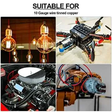 10 Gauge Wire - iGreely 30 FT Red & 30 FT Black 10 Gauge Tinned Copper Electrical Wire Cable for Solar Panel Car Audio Automotive Trailer Marine Harness Wiring 10AWG 30Ft