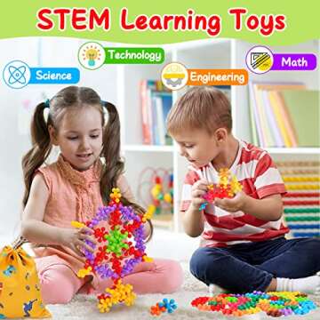 NC 250Pcs Building Blocks Toys STEM Activities for Kids Interlocking Building Discs Toy Preschool Le...