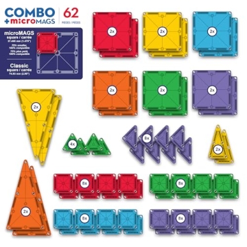 MAGNA-TILES 62-Piece Magnetic Construction Set for Kids