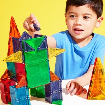MAGNA-TILES 62-Piece Magnetic Construction Set for Kids