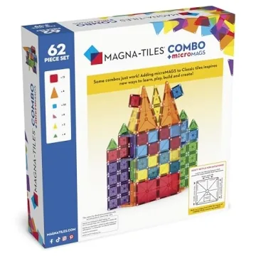 MAGNA-TILES 62-Piece Magnetic Construction Set for Kids