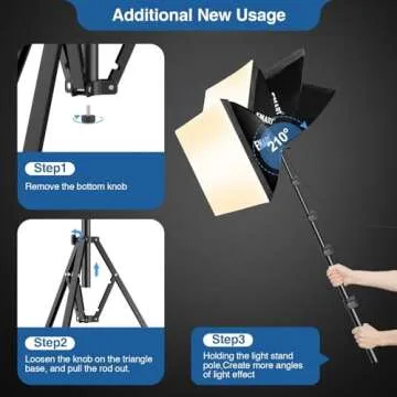 EMART Softbox Lighting Kit, 16"X16" Soft Box, 3000K-6000K 85W LED Bulbs with Remote, 65" Tripod, Professional Softbox Photography Lighting Kit for Studio Lights, Portrait, Video Recording(1PACK)