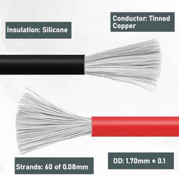 22 AWG Stranded Wire Kit – Silicone Coated Copper Wires 22 Gauge Pre-Tinned 23ft/7m Each Spool, 6 ...