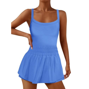 SENSERISE Womens Athletic Dress Workout Romper Sets Tennis Dresses Running Onesie One Piece Shorts G...