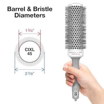 Olivia Garden Ceramic + Ion Round Thermal Hair Brush, CIXL-45 (1 3/4")