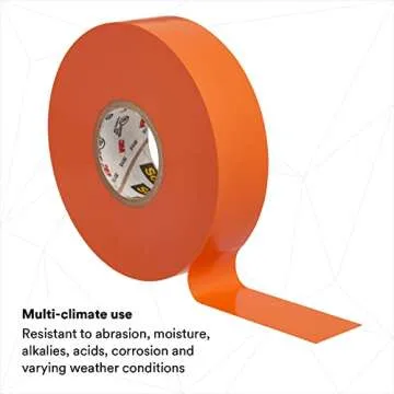 Scotch 35-3/4X66FT-OR VINYL COLOR CODING ELECTRICAL TAPE 35, X 66 FT, ORANGE, 10 CARTON, 100 ROLLS/CASE, 3/4" by 66'