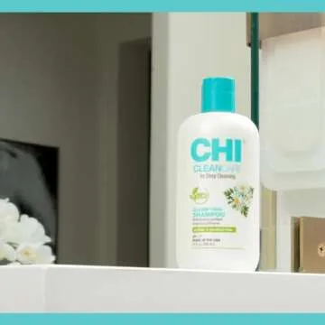 CHI CleanCare Clarifying Shampoo, Deeply Cleanses Hair & Scalp, Removes Build Up & Restores Moisture To Hair, Sulfate, Paraben, & Cruelty-Free, 12 Oz